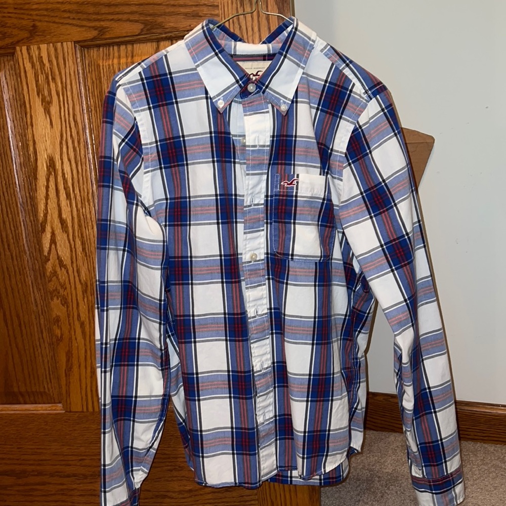 Hollister plaid button down shirt